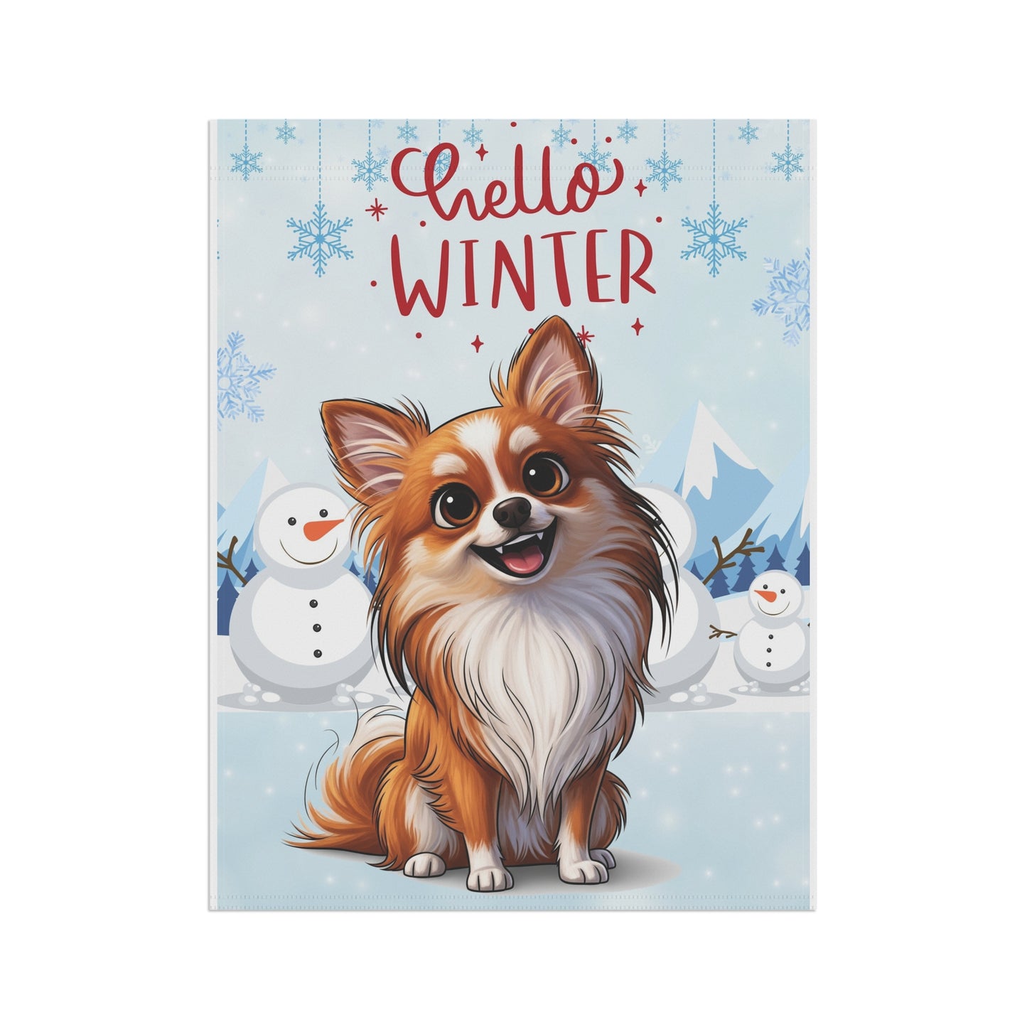 Chihuahua Hello Winter Garden Banner
