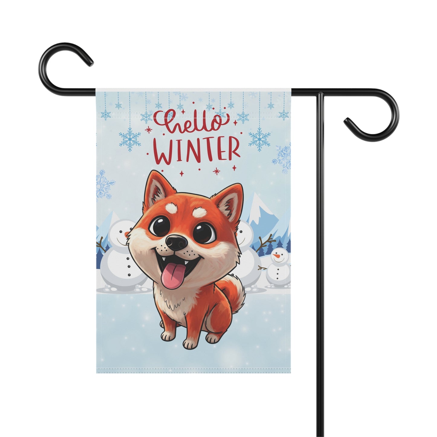 Shiba Hello Winter Garden Banner