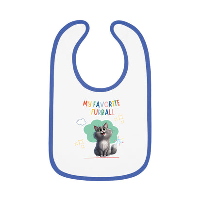 Long hair Gray Cat Favorite Furball Baby Bib