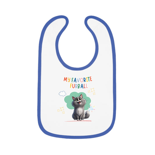 Long hair Gray Cat Favorite Furball Baby Bib