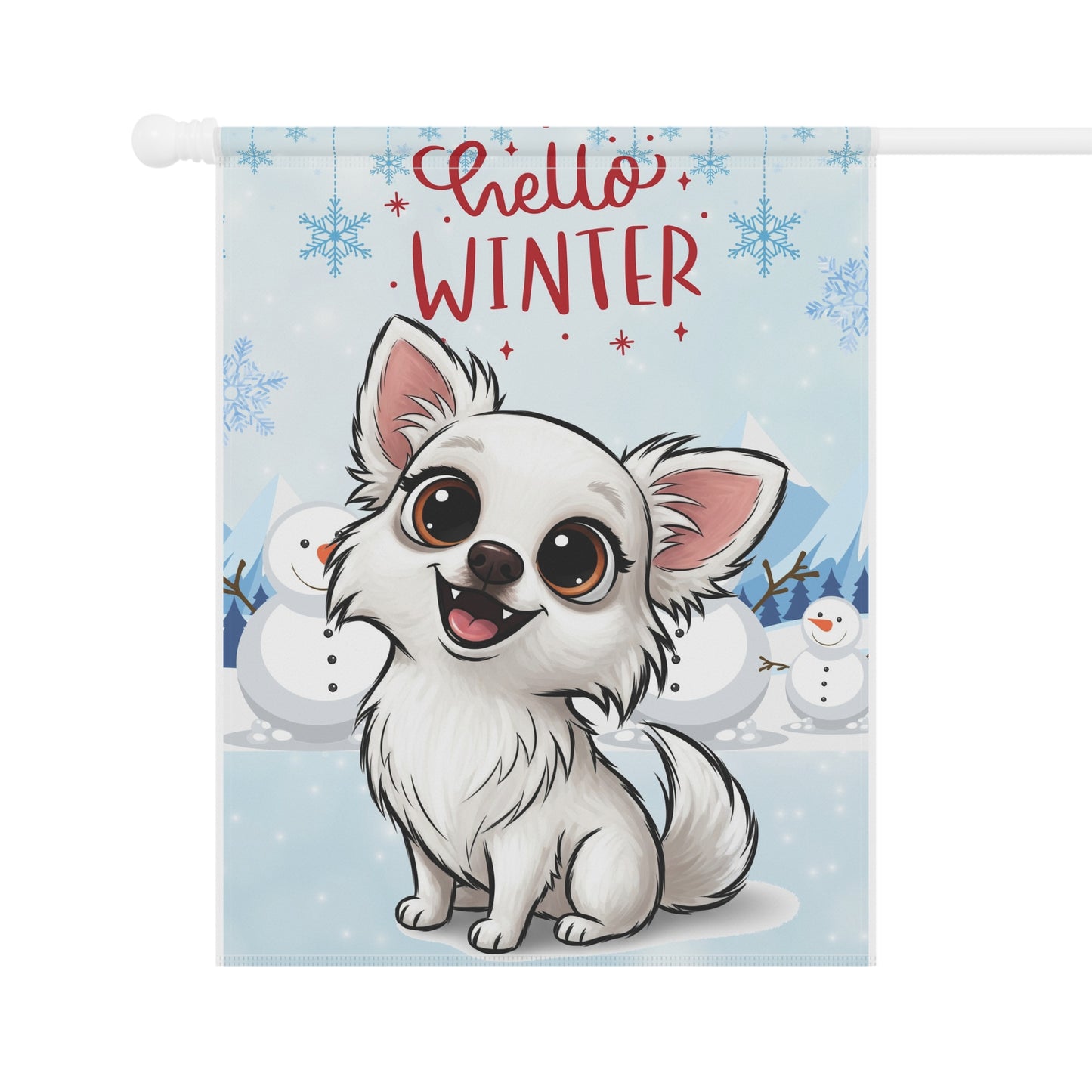 Chihuahua Hello Winter Garden Banner