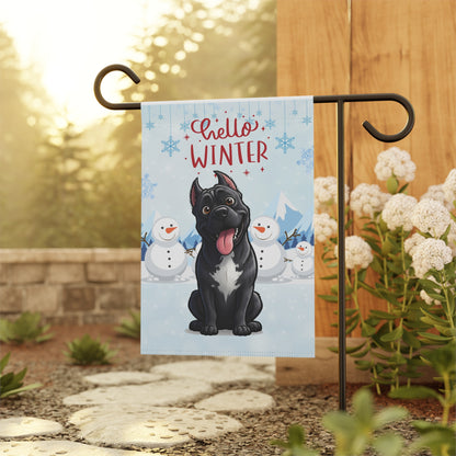 Cane Corso Hello Winter Garden Banner
