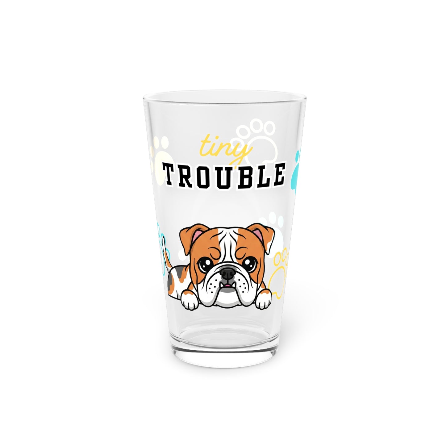 Bulldog Tiny Trouble Pint Glass