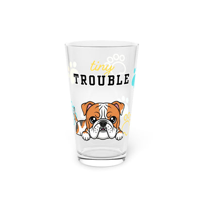Bulldog Tiny Trouble Pint Glass