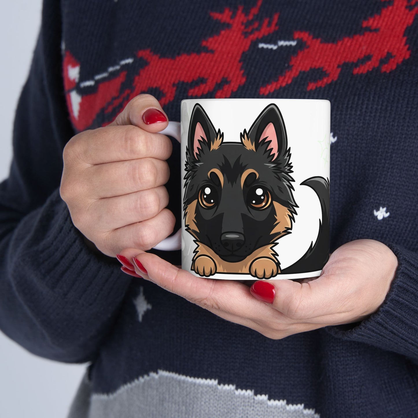 Belgian Shepherd Peek-a-Boo Mug | Best Malinois Daddy Gift