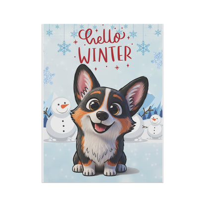 Corgi Hello Winter Garden Banner