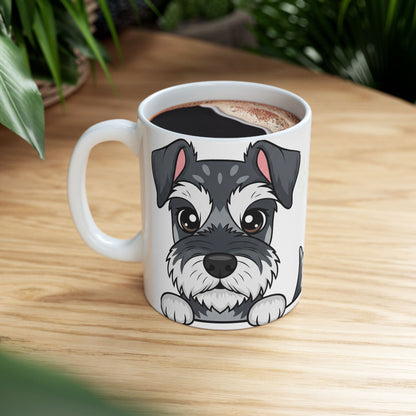 Mini Schnauzer Peek-a-Boo Mug | Best Schnauzer Daddy Gift