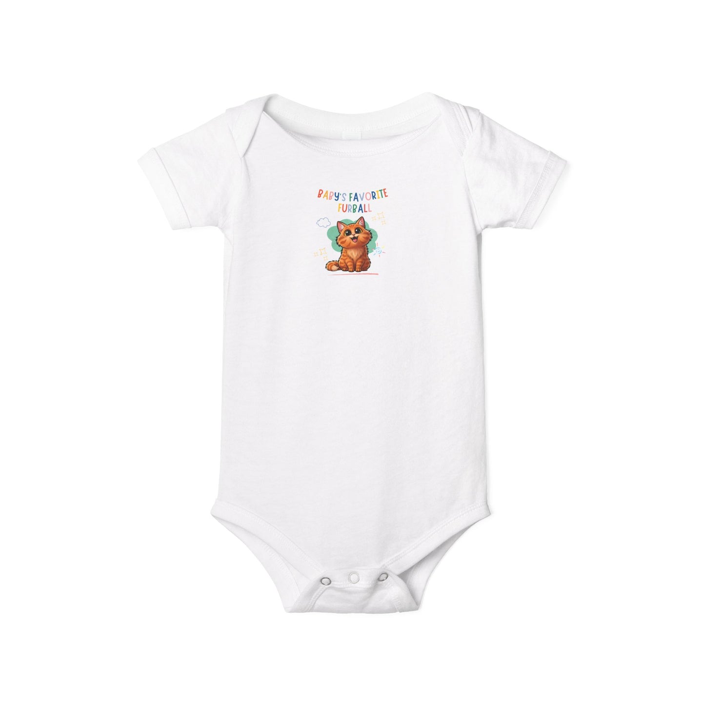 Long hair orange cat Favorite Furball Onesie