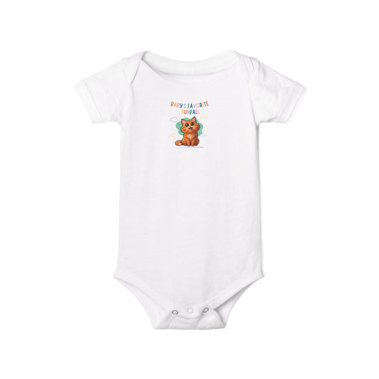 Long hair orange cat Favorite Furball Onesie