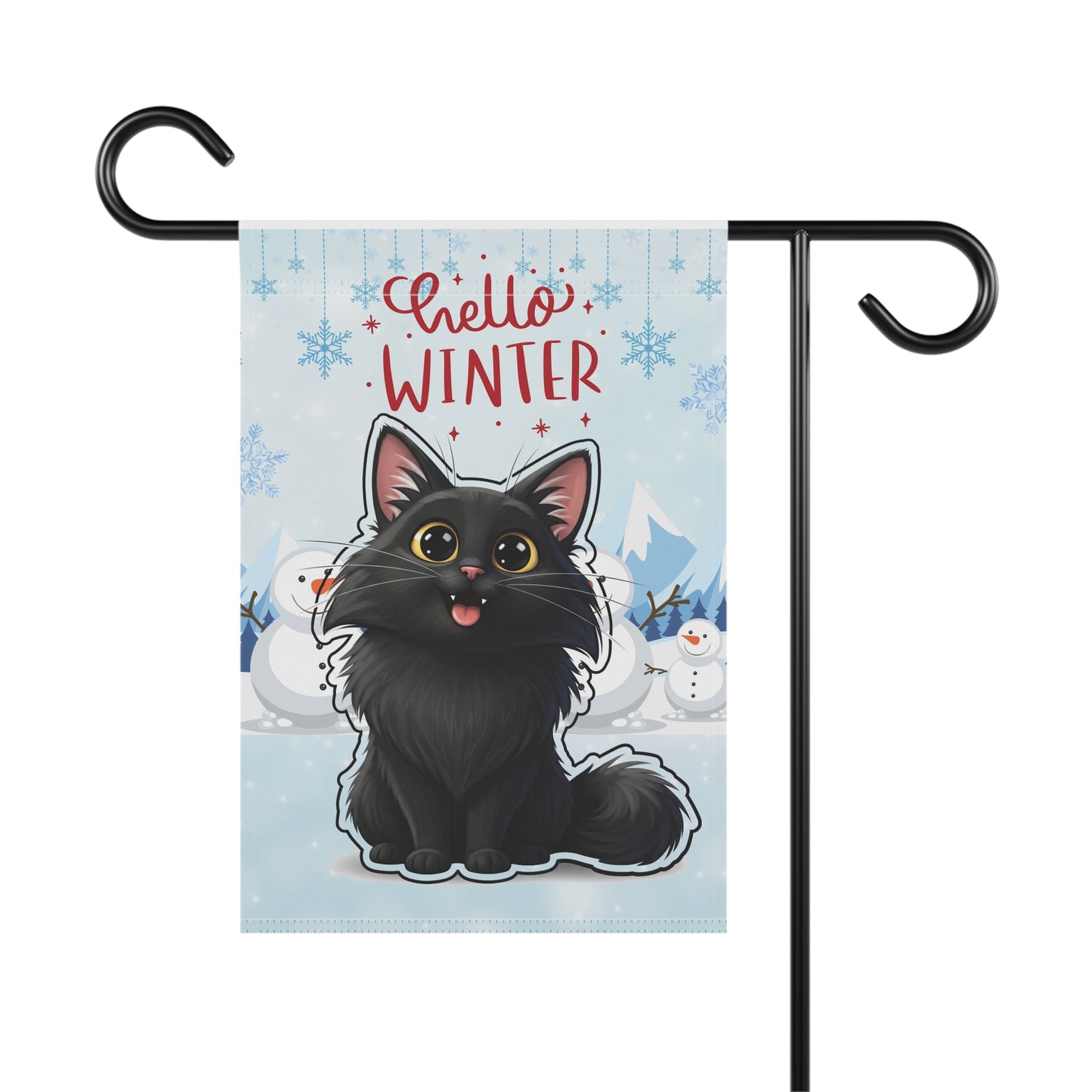 Norwegian Forest Hello Winter Garden Banner