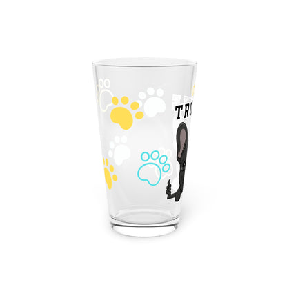 Frenchie Tiny Trouble Pint Glass