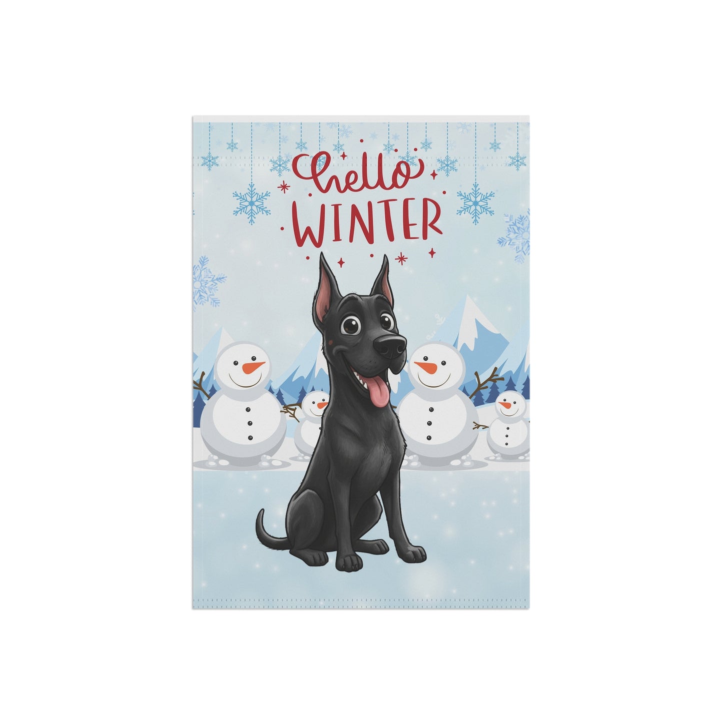 Great Dane Hello Winter Garden Banner