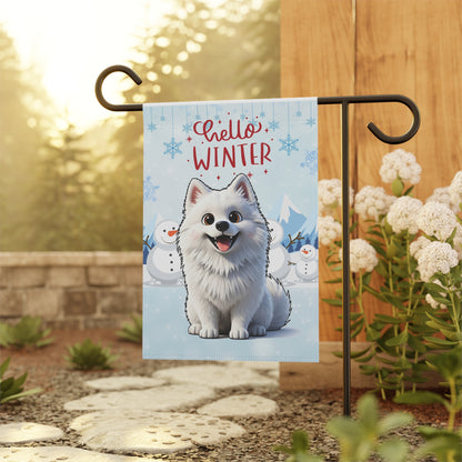 Samoyed Hello Winter Garden Banner