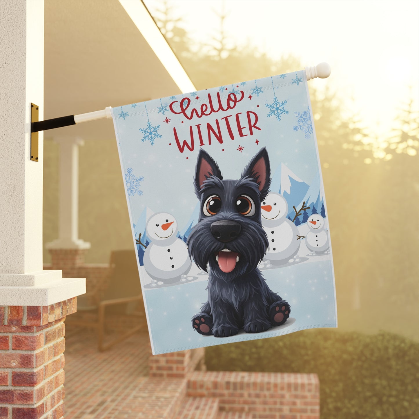 Scottie Hello Winter Garden Banner
