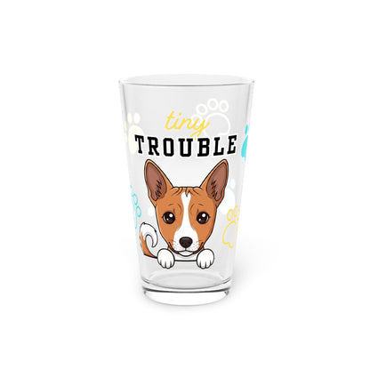 Basenji Tiny Trouble Pint Glass