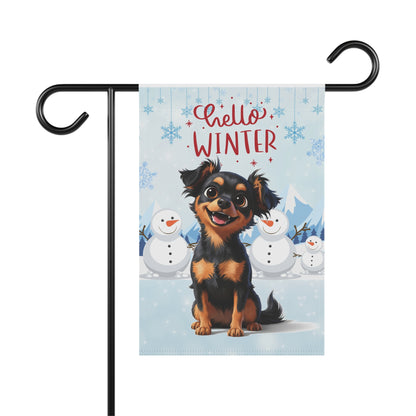 Chihuahua Hello Winter Garden Banner