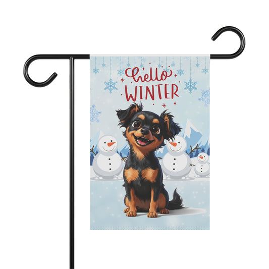 Chihuahua Hello Winter Garden Banner