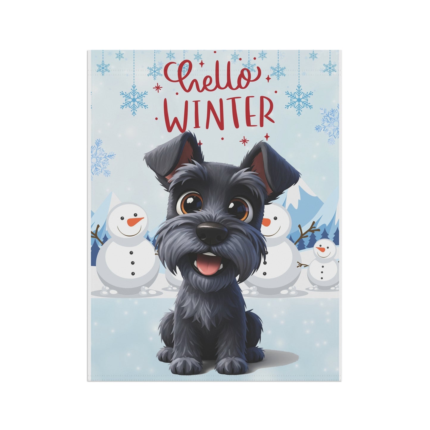 Schnauzer Hello Winter Garden Banner