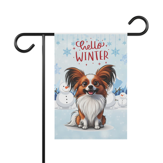 Papillon Hello Winter Garden Banner
