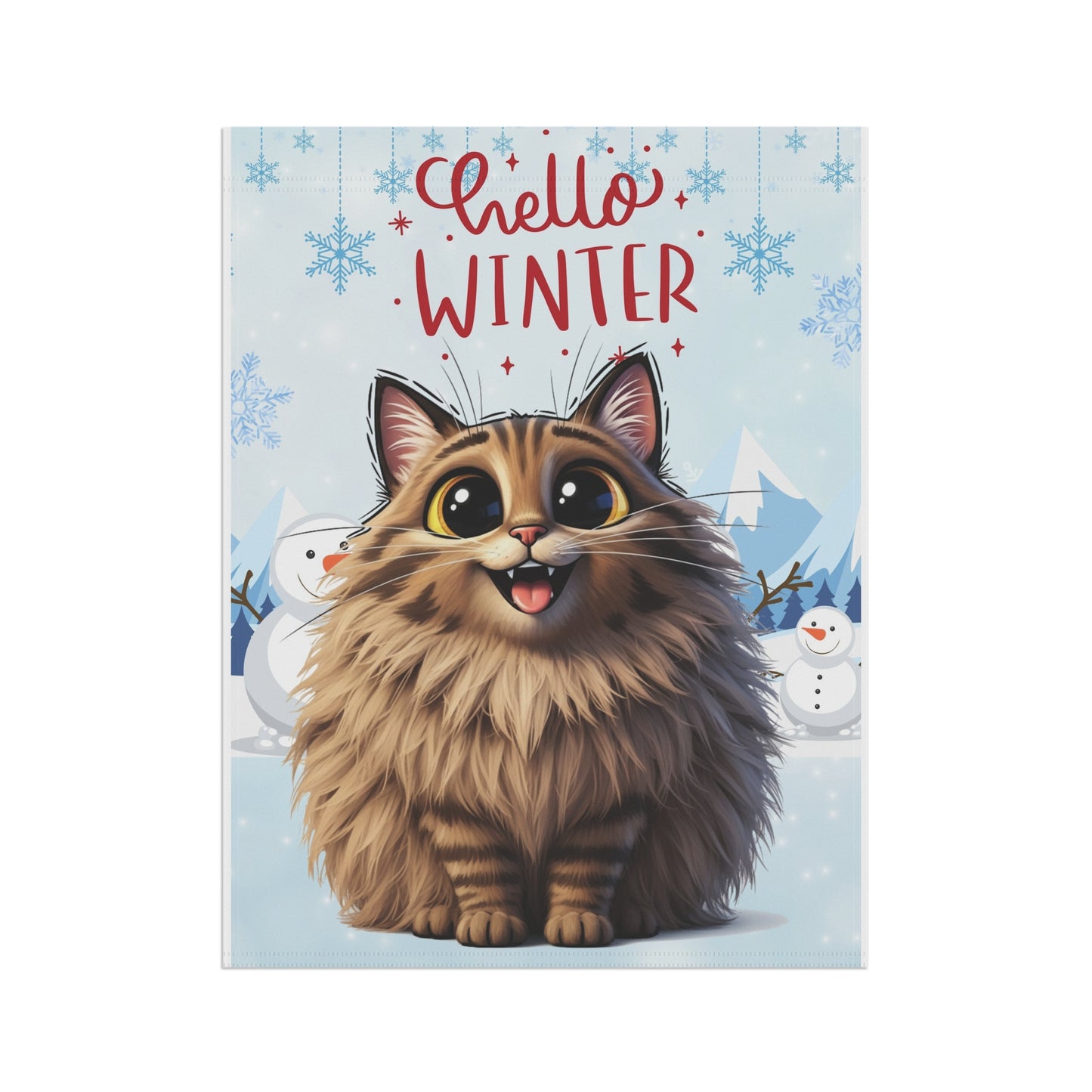 Siberian Cat Hello Winter Garden Banner