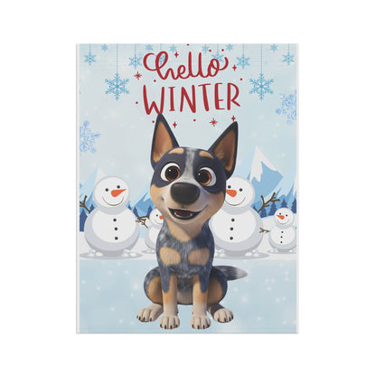 Blue Heeler Hello Winter Garden Banner