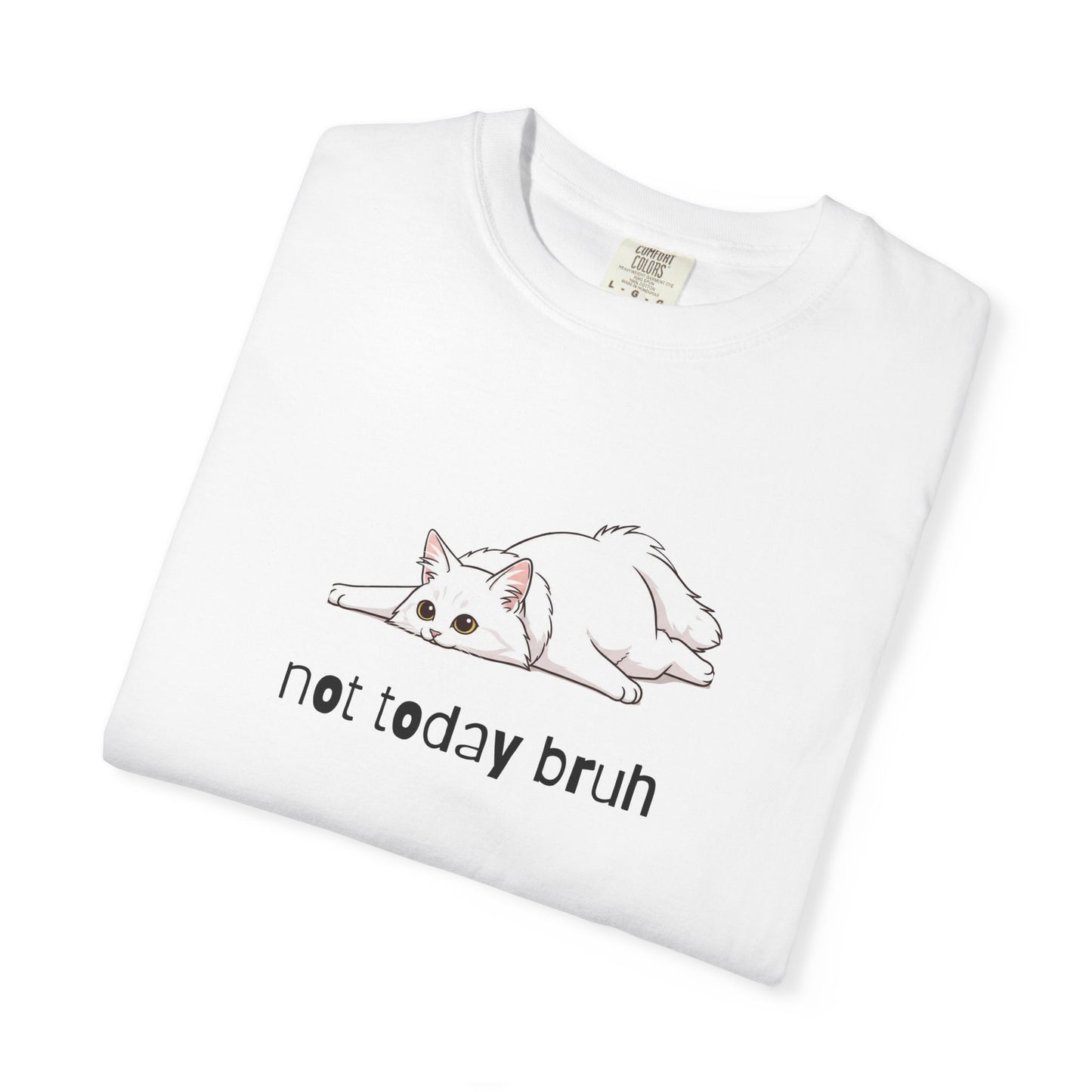 Long hair white cat Not Today Bruh T-Shirt