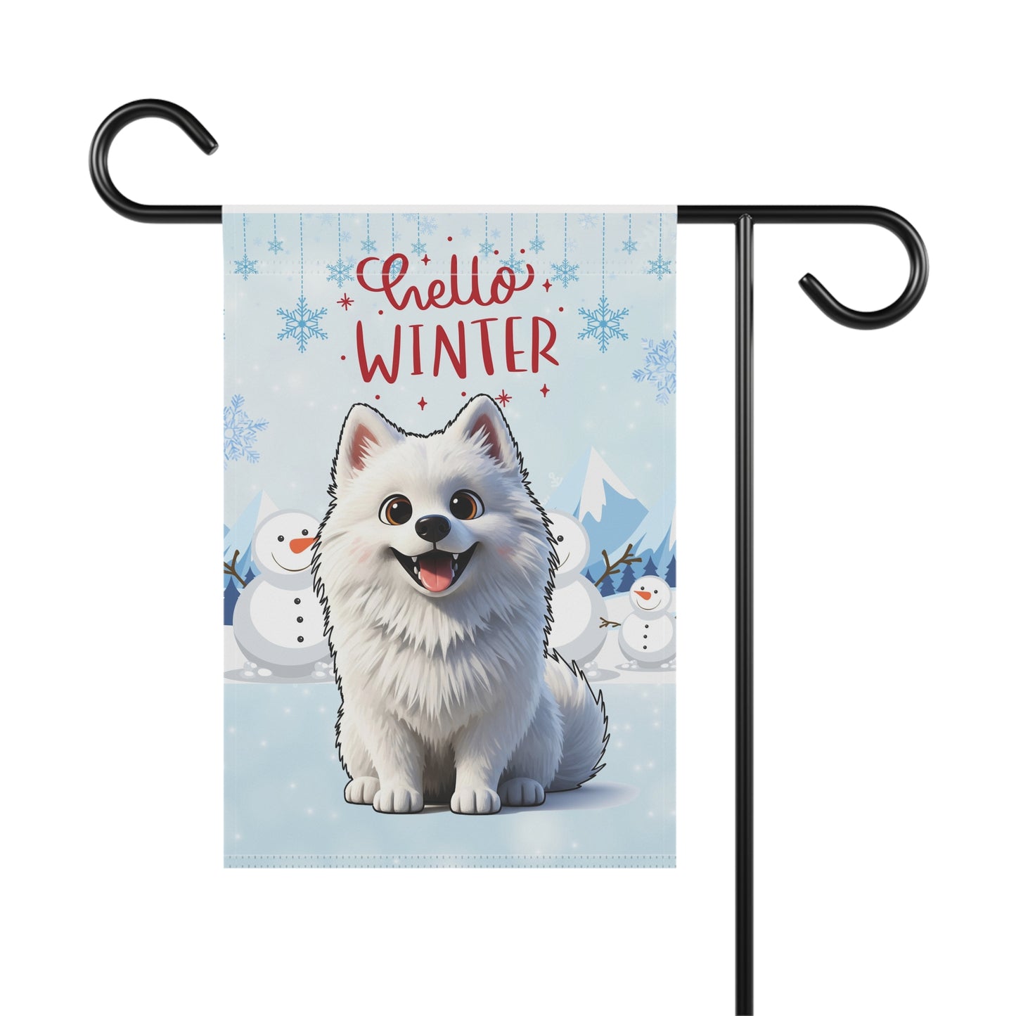 Samoyed Hello Winter Garden Banner