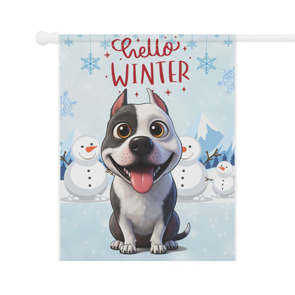 Pitbull Hello Winter Garden Banner