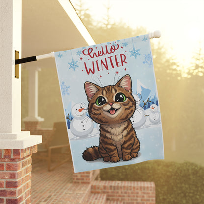 LaPerm Hello Winter Garden Banner