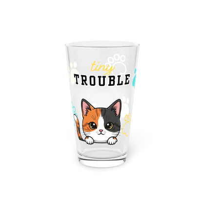 Short hair tortoiseshell cat Tiny Trouble Pint Glass