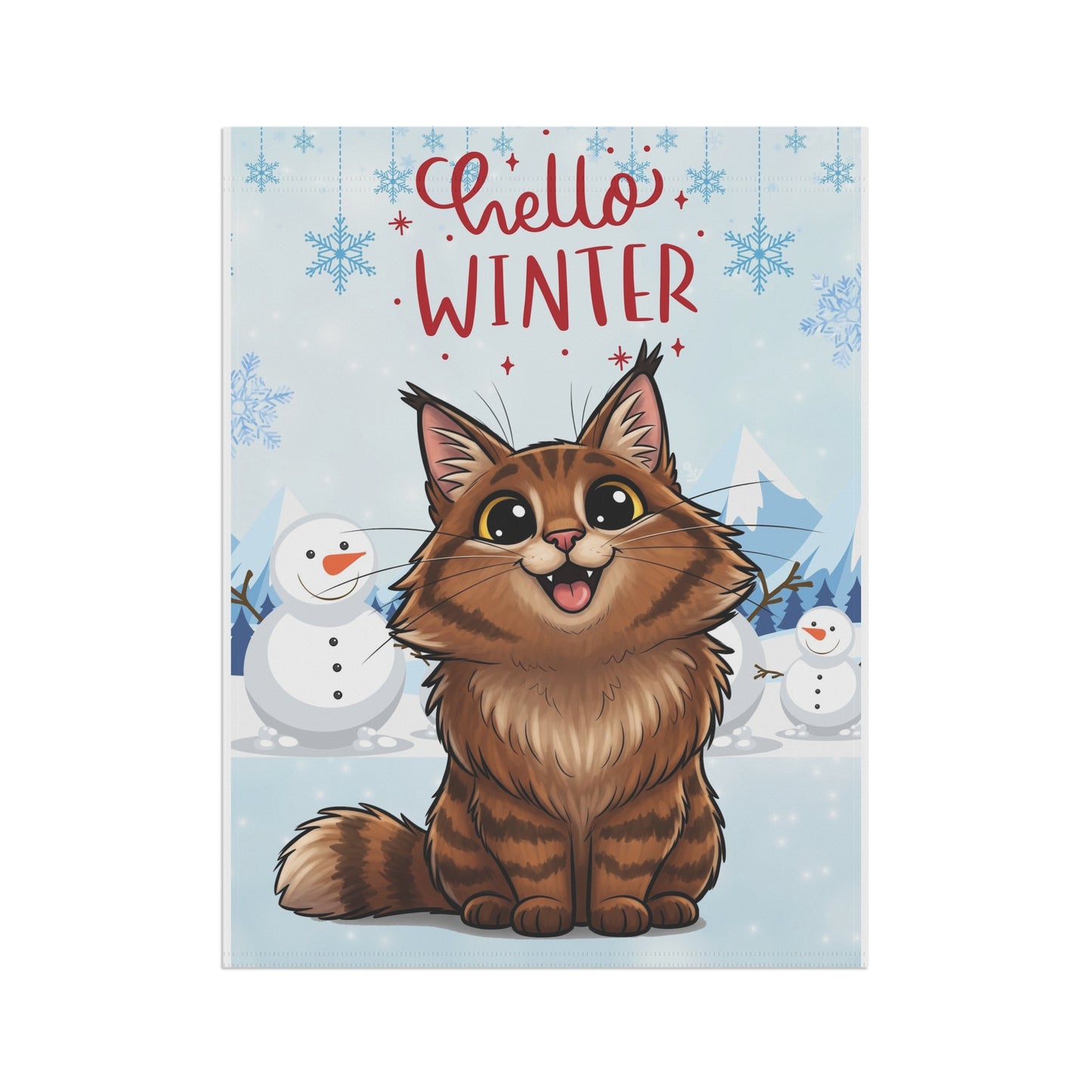 Norwegian Forest Hello Winter Garden Banner