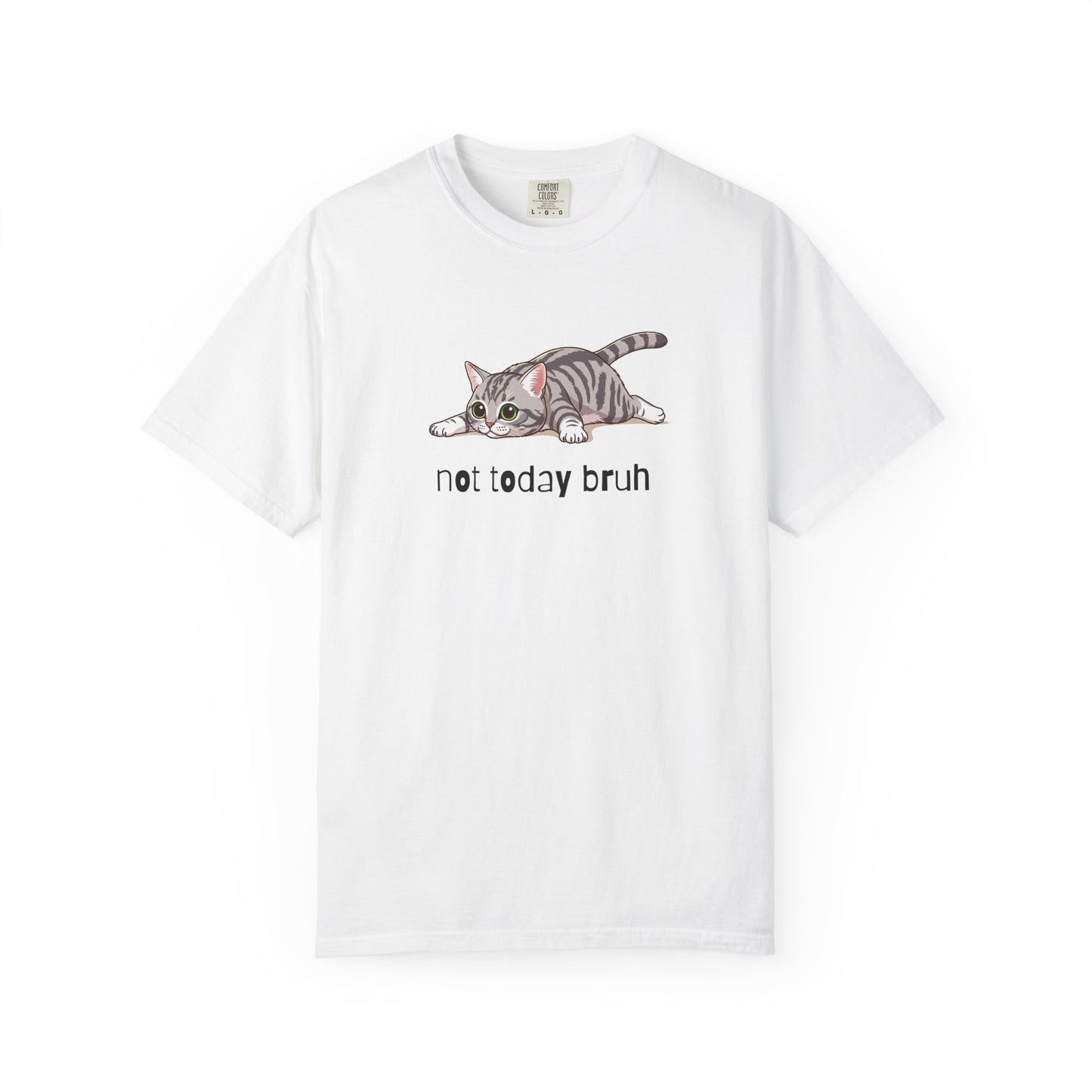 Short hair silver tabby cat Not Today Bruh T-Shirt