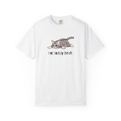 Short hair silver tabby cat Not Today Bruh T-Shirt