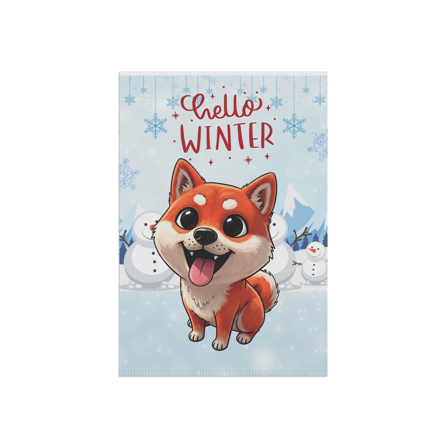 Shiba Hello Winter Garden Banner