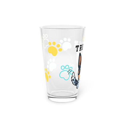 Blue Heeler Tiny Trouble Pint Glass