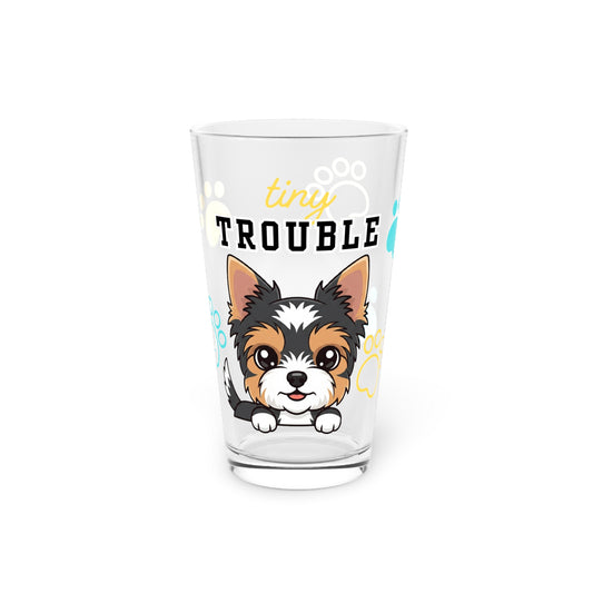 Yorkie Tiny Trouble Pint Glass