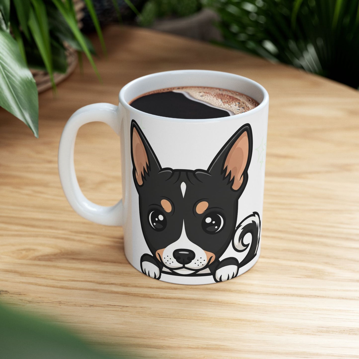 Basenji Peek-a-Boo Mug | Best Basenji Daddy Gift