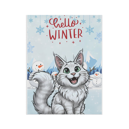 Maine Coon Hello Winter Garden Banner