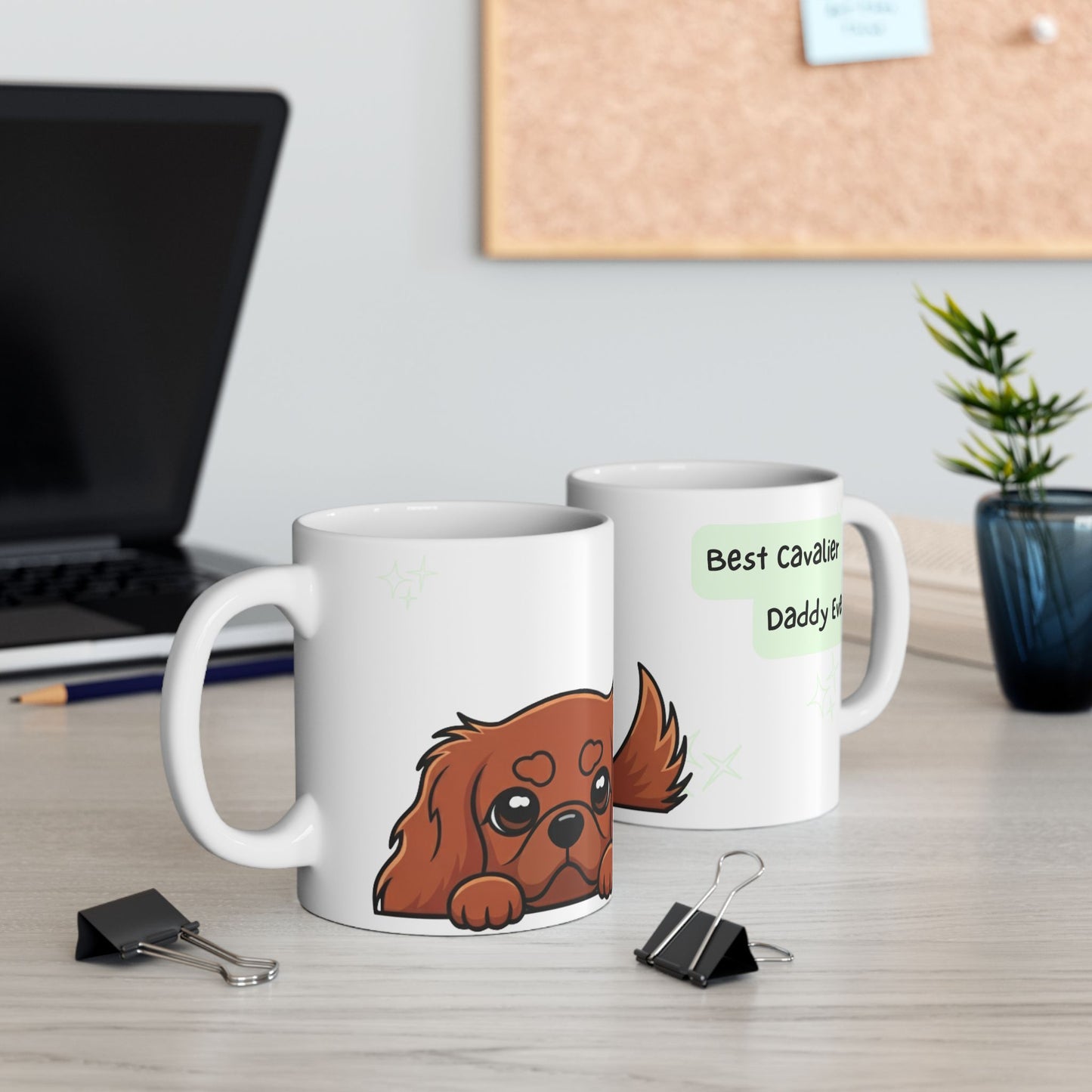 Cavalier King Charles Spaniel Peek-a-Boo Mug | Best Cavalier Daddy Gift