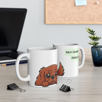 Cavalier King Charles Spaniel Peek-a-Boo Mug | Best Cavalier Daddy Gift