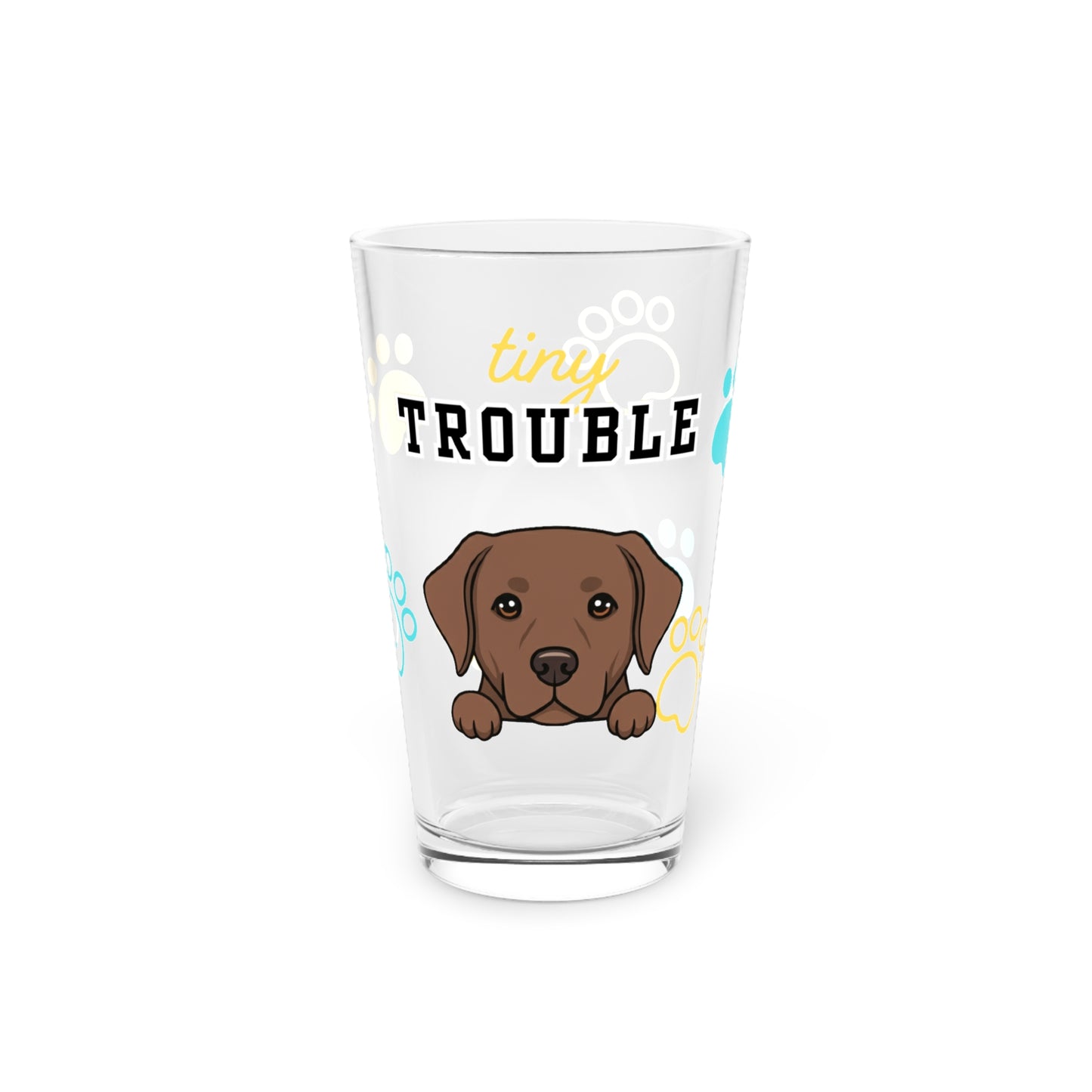 Labrador Tiny Trouble Pint Glass