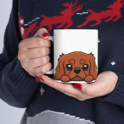 Cavalier King Charles Spaniel Peek-a-Boo Mug | Best Cavalier Daddy Gift