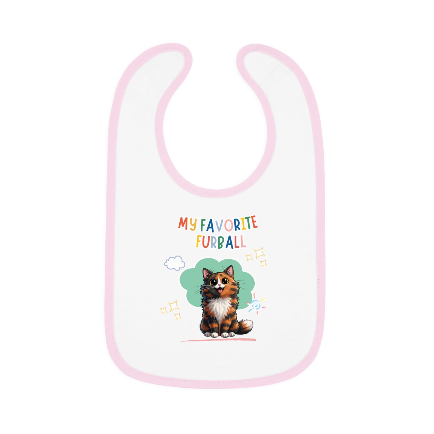 Long hair Tortoiseshell Cat Favorite Furball Baby Bib