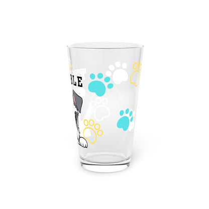 Schnauzer Tiny Trouble Pint Glass