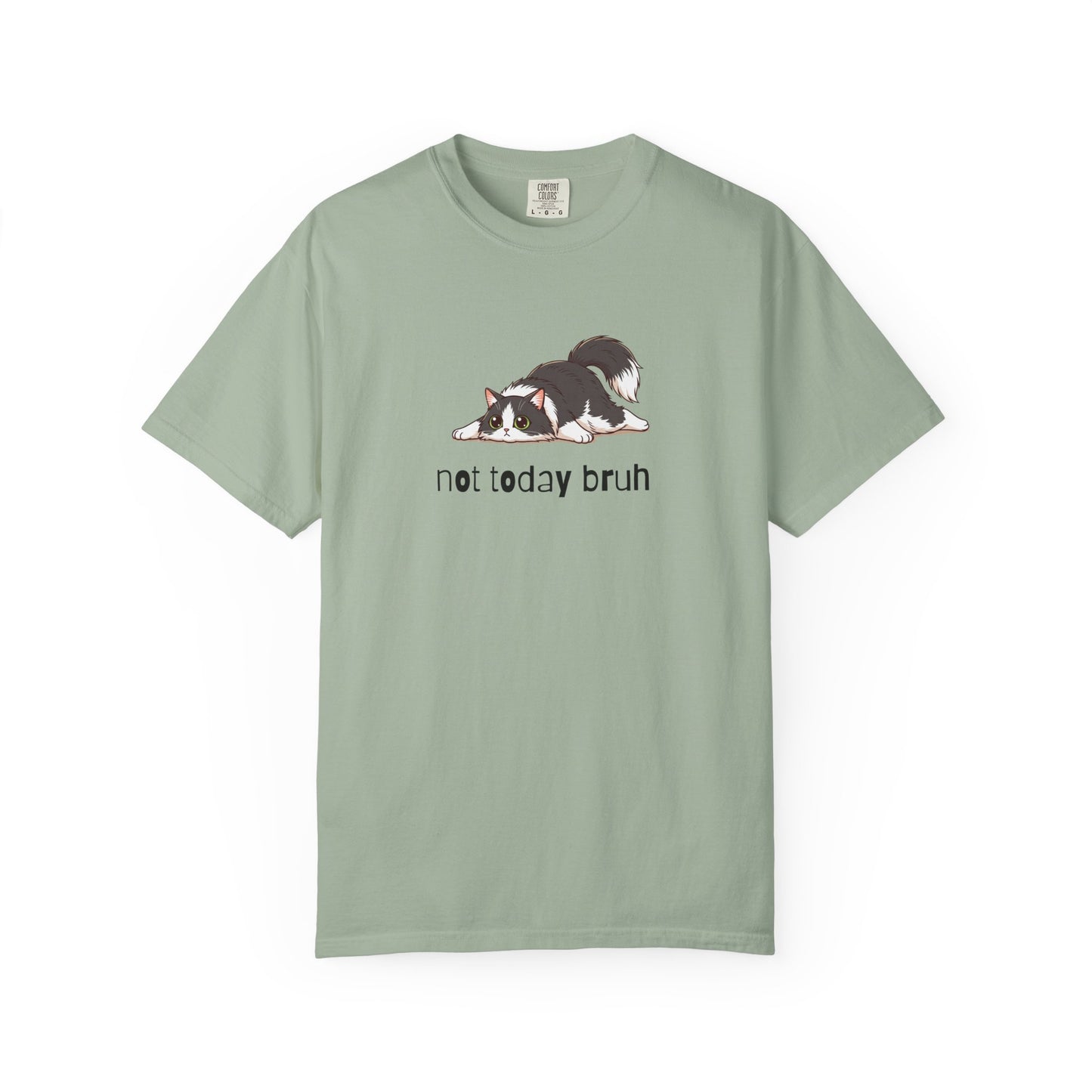 Long hair tuxedo cat Not Today Bruh T-Shirt
