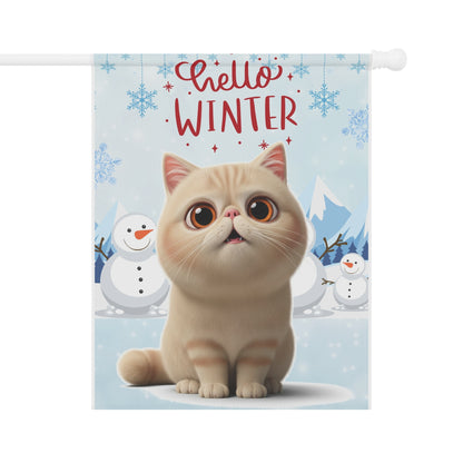 Exotic Shorthair Hello Winter Garden Banner