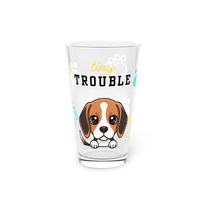 Beagle Tiny Trouble Pint Glass