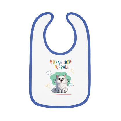 Long hair White Cat Favorite Furball Baby Bib