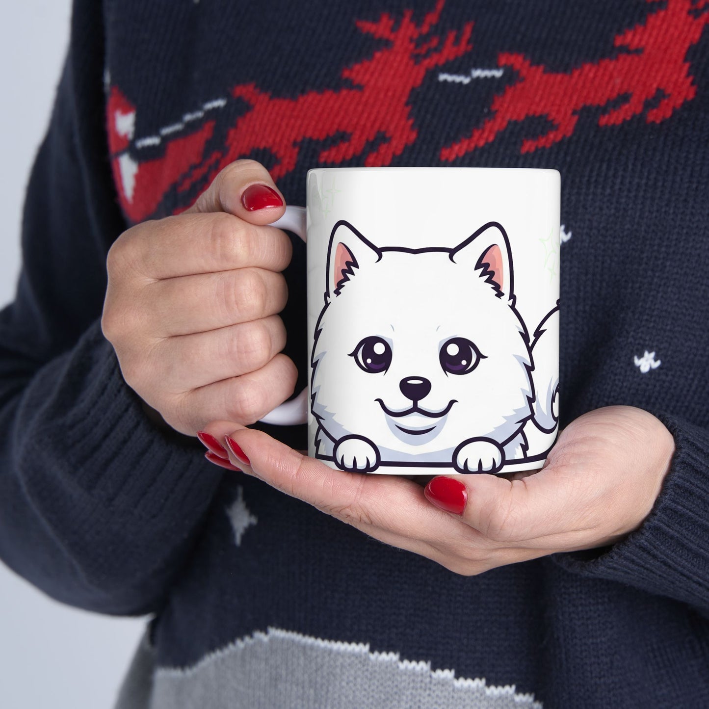 Samoyed Peek-a-Boo Mug | Best Samoyed Daddy Gift