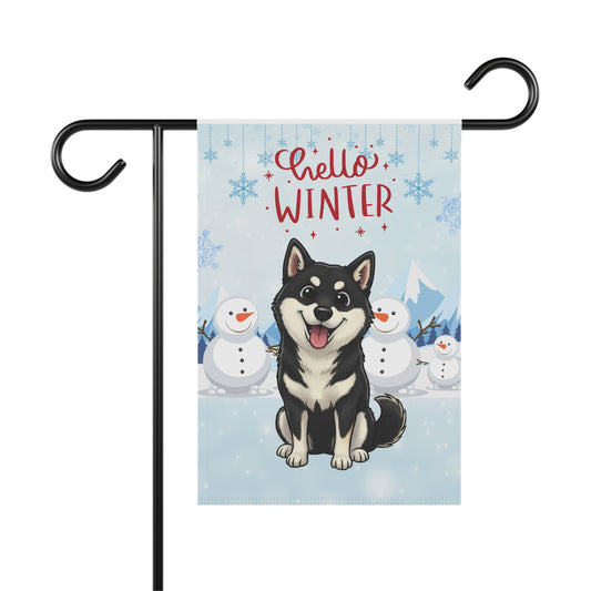 Shiba Hello Winter Garden Banner